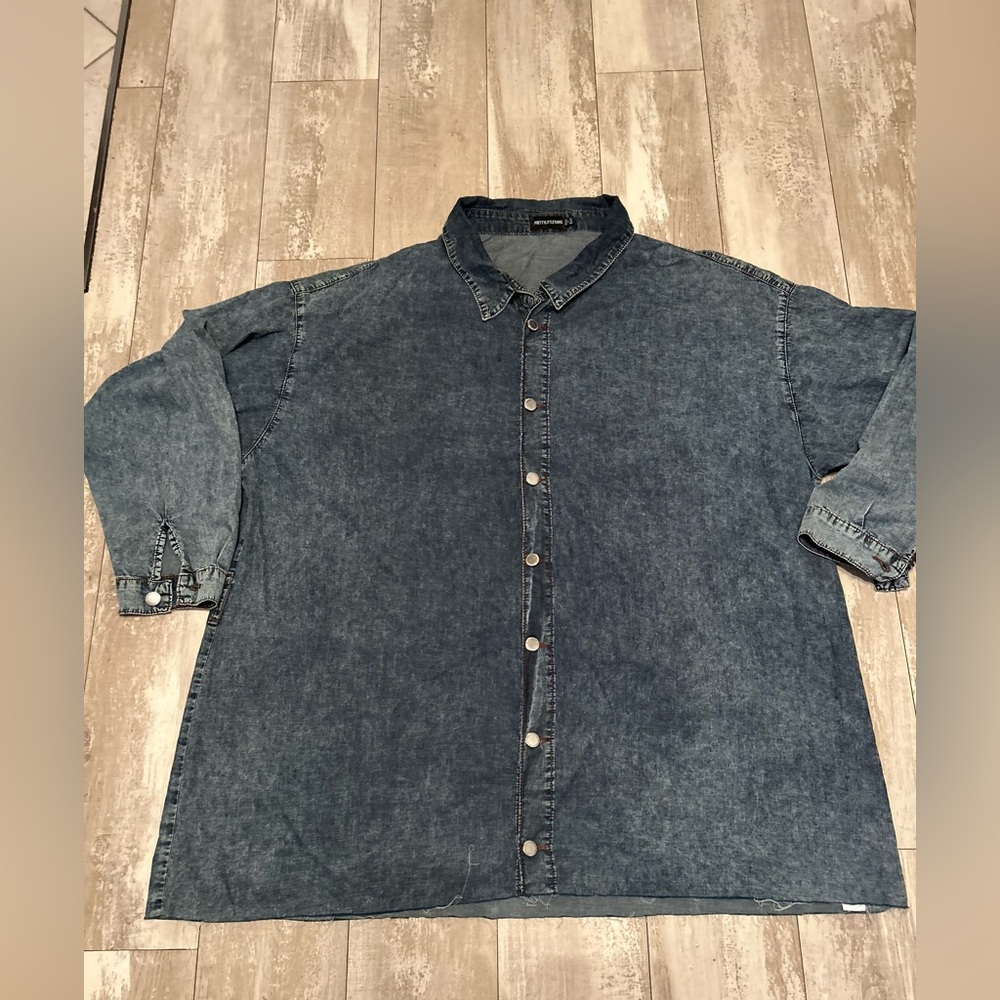 Pretty little thing denim raw hem dress us size 18 final markdown ❌
